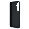 Husa spate Guess PU cu logo metalic 4G granulat pentru Samsung Galaxy S25, neagră