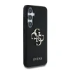 Husa spate Guess PU cu logo metalic 4G granulat pentru Samsung Galaxy S25, neagră