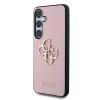 Husa spate Guess PU cu logo metalic 4G granulat pentru Samsung Galaxy S25+, roz