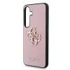 Husa spate Guess PU cu logo metalic 4G granulat pentru Samsung Galaxy S25+, roz