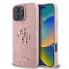Husa spate Guess PU Fixed Glitter 4G Metal Logo pentru iPhone 16 Pro, roz