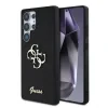Husa spate Guess PU Fixed Glitter 4G Metal Logo pentru Samsung Galaxy S25 Ultra, Negru