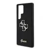 Husa spate Guess PU Fixed Glitter 4G Metal Logo pentru Samsung Galaxy S25 Ultra, Negru