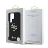 Husa spate Guess PU Fixed Glitter 4G Metal Logo pentru Samsung Galaxy S25 Ultra, Negru