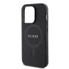 Husă spate Guess PU Saffiano MagSafe pentru iPhone 15 Pro Max, neagră