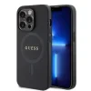 Husă spate Guess PU Saffiano MagSafe pentru iPhone 15 Pro Max, neagră