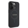 Husă spate Guess PU Saffiano MagSafe pentru iPhone 15 Pro Max, neagră