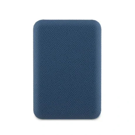 Acumulator extern Guess MagSafe cu logo triunghiular granulat din PU, 5000mAh, albastru