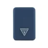 Acumulator extern Guess MagSafe cu logo triunghiular granulat din PU, 5000mAh, albastru