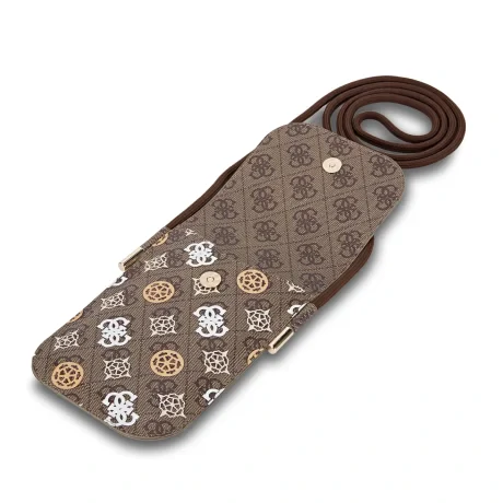 Carcasă de telefon Guess PU 4G Peony multicoloră, maro
