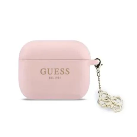 Carcasă din silicon Guess 4G Charm pentru AirPods Pro 3, roz