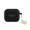 Carcasă din silicon Guess cu fermoar 4G pentru AirPods Pro 3, neagră