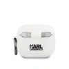 Carcasă din silicon Karl Lagerfeld Choupette Head pentru Airpods 3, albă