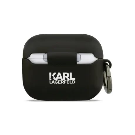 Carcasă din silicon Karl Lagerfeld cu logo 3D NFT cu cap de Choupette pentru AirPods Pro 3, neagră