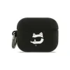 Carcasă din silicon Karl Lagerfeld cu logo 3D NFT cu cap de Choupette pentru AirPods Pro 3, neagră