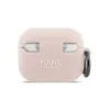 Carcasă din silicon Karl Lagerfeld cu logo 3D NFT cu cap de Choupette pentru AirPods Pro 3, roz