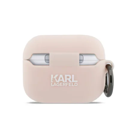 Carcasă din silicon Karl Lagerfeld cu logo 3D NFT cu cap de Choupette pentru AirPods Pro 3, roz
