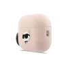 Carcasă din silicon Karl Lagerfeld cu logo 3D NFT cu cap de Choupette pentru AirPods Pro 3, roz