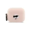 Carcasă din silicon Karl Lagerfeld cu logo 3D NFT cu cap de Choupette pentru AirPods Pro 3, roz