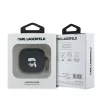 Carcasă din silicon Karl Lagerfeld cu logo 3D NFT Karl Head pentru AirPods 4, neagră