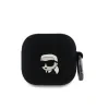 Carcasă din silicon Karl Lagerfeld cu logo 3D NFT Karl Head pentru AirPods 4, neagră