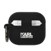 Carcasă din silicon Karl Lagerfeld cu logo 3D NFT Karl și Choupette pentru AirPods 3, neagră