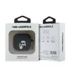 Carcasă din silicon Karl Lagerfeld cu logo 3D NFT Karl și Choupette pentru AirPods 4, neagră