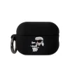 Carcasă din silicon Karl Lagerfeld cu logo 3D NFT Karl și Choupette pentru AirPods Pro 2, neagră