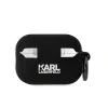 Carcasă din silicon Karl Lagerfeld cu logo 3D NFT Karl și Choupette pentru AirPods Pro 2, neagră
