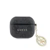 Carcasă Guess 4G Script PC/PU Charm pentru AirPods 3, neagră
