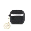 Carcasă Guess 4G Script PC/PU Charm pentru AirPods 4, neagră