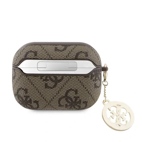Carcasă Guess 4G Script PC/PU Charm pentru AirPods Pro 2, maro