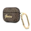 Carcasă Guess 4G Script PC/PU pentru Airpods Pro, maro