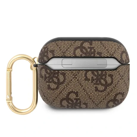 Carcasă Guess 4G Script PC/PU pentru Airpods Pro, maro