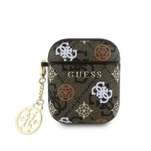 Carcasă Guess PU 4G Peony Charm pentru AirPods 1/2, maro