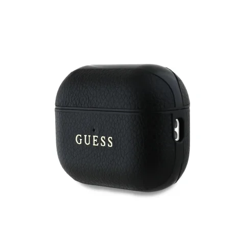 Carcasă Guess PU cu logo clasic granulat pentru AirPods Pro 2, neagră