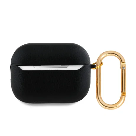 Carcasă Guess PU cu logo clasic granulat pentru AirPods Pro 2, neagră