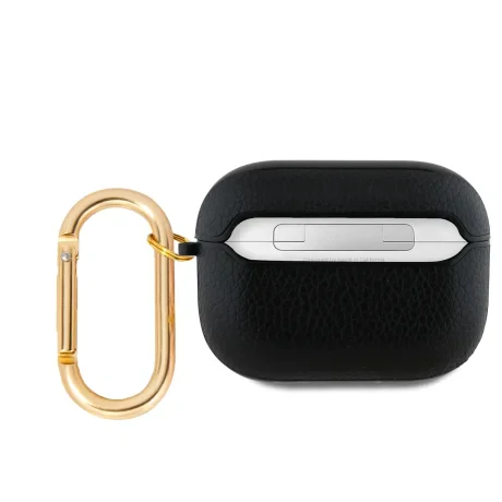 Carcasă Guess PU cu logo clasic granulat pentru AirPods Pro, neagră