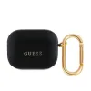 Carcasă Guess PU cu logo granulat clasic pentru AirPods 3, neagră