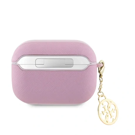Carcasă Guess Saffiano 4G Charm pentru AirPods Pro 2, roz