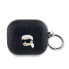 Carcasă Karl Lagerfeld cu imprimeu Karl Head în relief din PU pentru AirPods 3, neagră