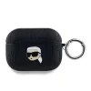 Carcasă Karl Lagerfeld cu imprimeu Karl Head în relief din PU pentru AirPods Pro, neagră