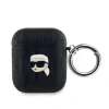 Carcasă Karl Lagerfeld din PU cu imprimeu Karl Head în relief pentru AirPods 1/2, neagră