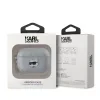 Carcasă Karl Lagerfeld din PU cu model de cap de ciocolată în relief pentru AirPods Pro 2, argintie