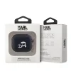 Carcasă Karl Lagerfeld din PU cu motive Karl și Choupette în relief pentru AirPods 3, neagră