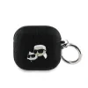 Carcasă Karl Lagerfeld din PU cu motive Karl și Choupette în relief pentru AirPods 4, neagră