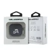 Carcasă Karl Lagerfeld din PU cu motive Karl și Choupette în relief pentru AirPods 4, neagră