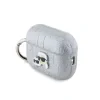 Carcasă Karl Lagerfeld din PU cu motive Karl și Choupette în relief pentru AirPods Pro 2, argintie