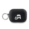 Carcasă Karl Lagerfeld din PU cu motive Karl și Choupette în relief pentru AirPods Pro 2, neagră