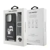 Carcasă Karl Lagerfeld Saffiano Crossbody Strap Karl and Choupette pentru iPhone 16 Pro, neagră